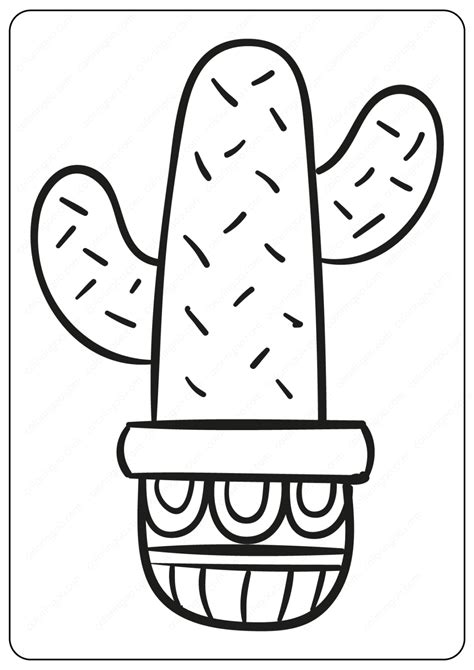 Cactus Printable Black And White